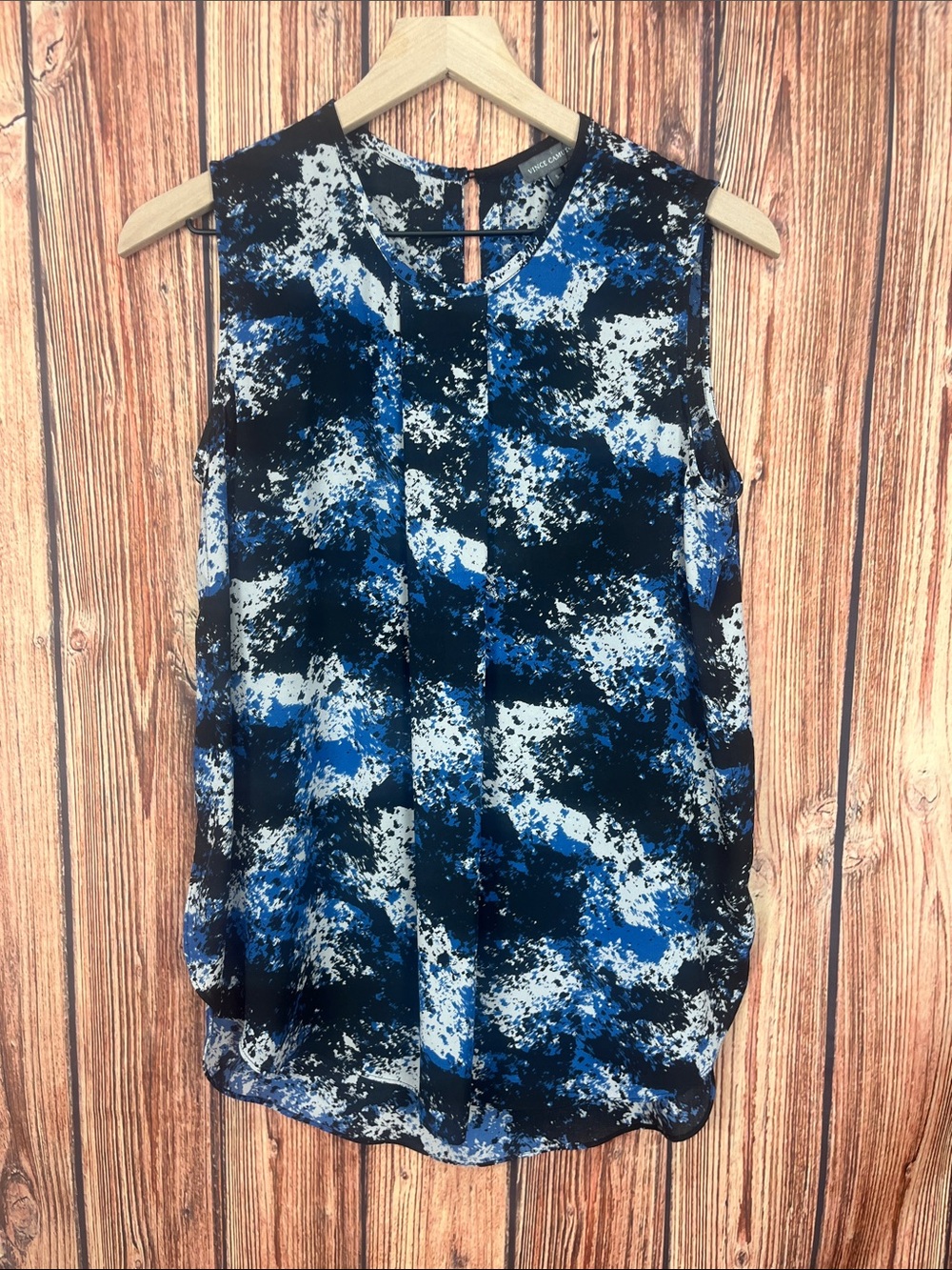 Vince Camuto Blue & Black Abstract Print Sleeveless Camisole